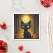 Schwarze Katze Serviette (Beispiel)