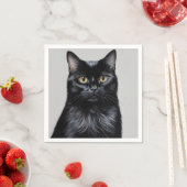 Schwarze Katze Serviette (Beispiel)
