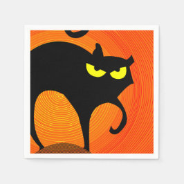 Schwarze Katze Serviette