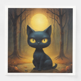Schwarze Katze Serviette