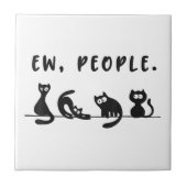 Schwarze Katze Shirt lustige Frauen Neugeborene Ka Fliese (Vorderseite)