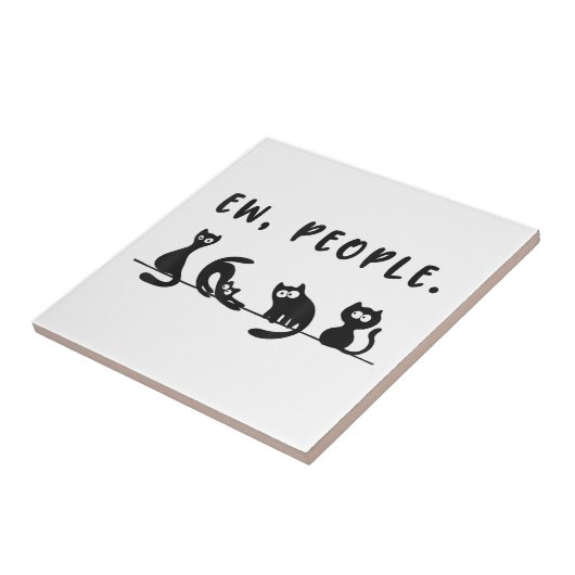 Schwarze Katze Shirt lustige Frauen Neugeborene Ka Fliese (Seite)