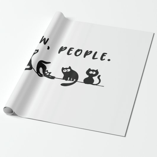 Schwarze Katze Shirt lustige Frauen Neugeborene Ka Geschenkpapier (Ungerollt)