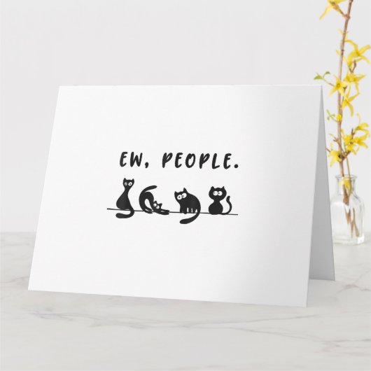 Schwarze Katze Shirt lustige Frauen Neugeborene Ka Karte (Gelbe Blume)