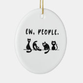 Schwarze Katze Shirt lustige Frauen Neugeborene Ka Keramik Ornament (Rechts)