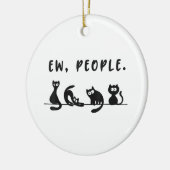 Schwarze Katze Shirt lustige Frauen Neugeborene Ka Keramik Ornament (Links)