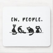 Schwarze Katze Shirt lustige Frauen Neugeborene Ka Mousepad (Vorne)