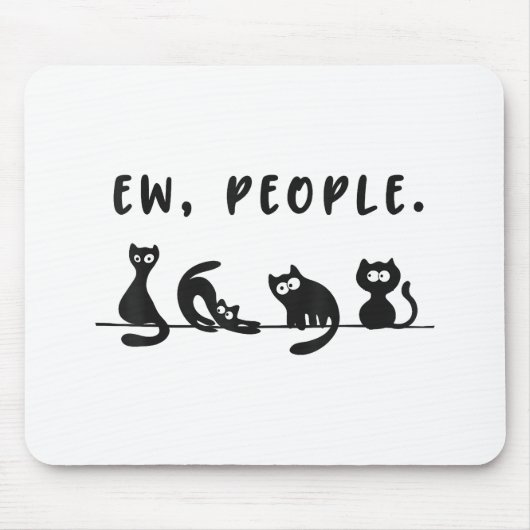 Schwarze Katze Shirt lustige Frauen Neugeborene Ka Mousepad (Vorne)