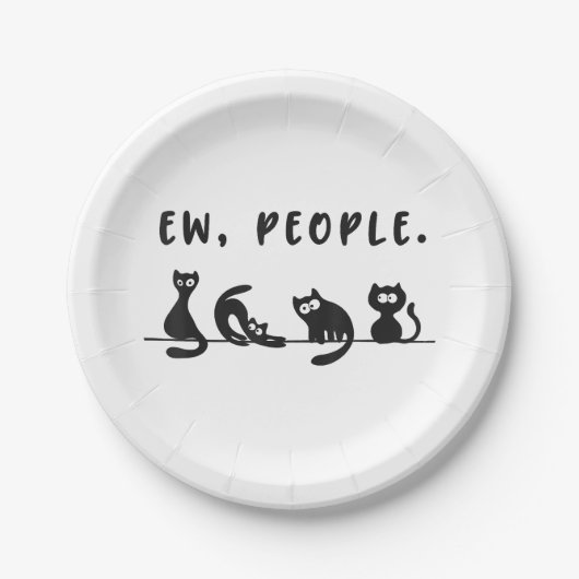 Schwarze Katze Shirt lustige Frauen Neugeborene Ka Pappteller (Vorderseite)