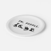 Schwarze Katze Shirt lustige Frauen Neugeborene Ka Pappteller (Schrägansicht)