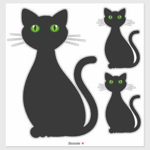 Schwarze Katze Silhouette Augen Aufkleber