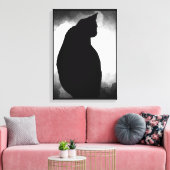 Schwarze Katze Silhouette Canvas Print 15x21 anpas Leinwanddruck (Insitu (Wohnzimmer))