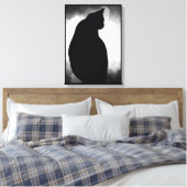 Schwarze Katze Silhouette Canvas Print 15x21 anpas Leinwanddruck (Insitu (Schlafzimmer))