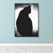 Schwarze Katze Silhouette Canvas Print 15x21 anpas Leinwanddruck (Insitu (Holzboden))