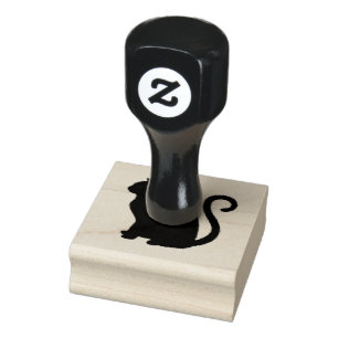 Schwarze Katze, Silhouette für Haustiere, Gummistempel