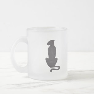 Schwarze Katze Silhouette Milchglas-Tasse Mattglastasse