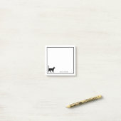 Schwarze Katze Silhouette mit Namen Post-it Klebezettel (Auf Schreibtisch)