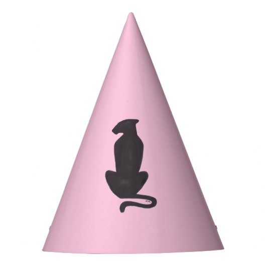 Schwarze Katze Silhouette Rosa Party Hüte Partyhütchen (Vorderseite)