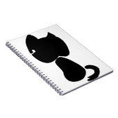 Schwarze Katze Silhouette Tiere Sitzen Notizblock (Rechte Seite)
