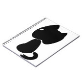 Schwarze Katze Silhouette Tiere Sitzen Notizblock (Linke Seite)