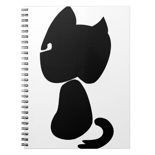 Schwarze Katze Silhouette Tiere Sitzen Notizblock (Vorderseite)