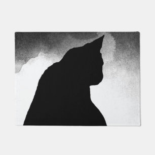Schwarze Katze Silhouette Türmatte