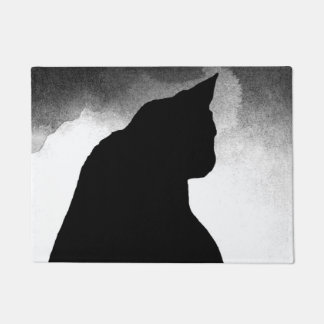 Schwarze Katze Silhouette Türmatte