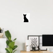 Schwarze Katze Silhouette Wandkunst Poster (Heimbüro)