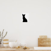 Schwarze Katze Silhouette Wandkunst Poster (Küche)
