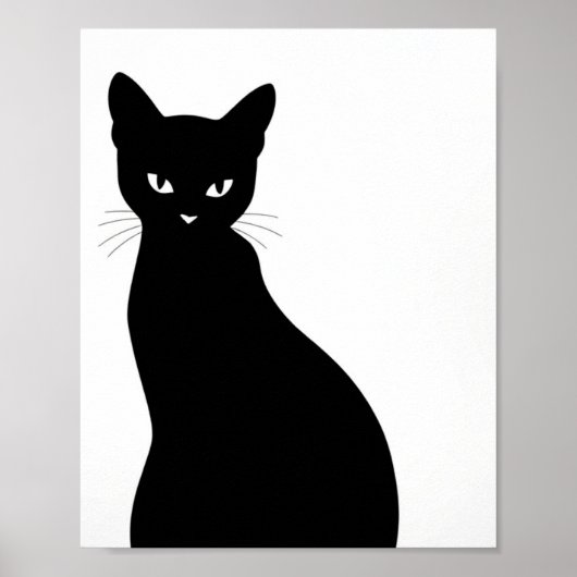 Schwarze Katze Silhouette Wandkunst Poster (Vorne)