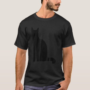 Schwarze Katze Sitzende Silhouette Vektor Kunst Au T-Shirt