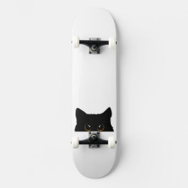 Schwarze Katze Skateboard