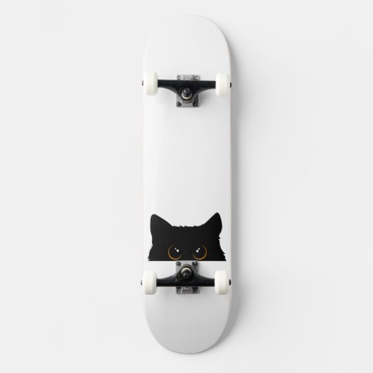 Schwarze Katze Skateboard (Vorderseite)