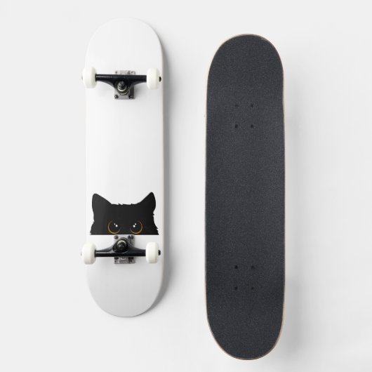 Schwarze Katze Skateboard (Vorderseite)