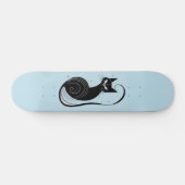 SCHWARZE KATZE SKATEBOARD BLAUER DECKEL (Horizontal)