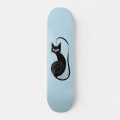 SCHWARZE KATZE SKATEBOARD BLAUER DECKEL (Vorne)