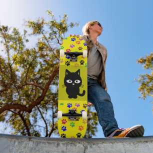 SCHWARZE KATZE-SKATEBOARD-DECK SKATEBOARD