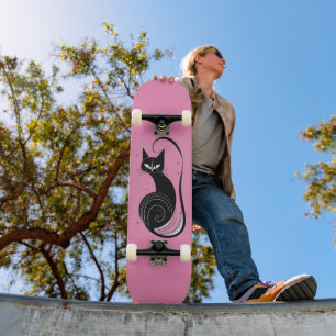 SCHWARZE KATZE-SKATEBOARD-PINKDECK SKATEBOARD