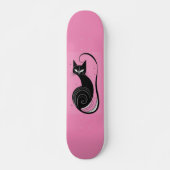 SCHWARZE KATZE SKATEBOARD ROSA DECK (Vorne)