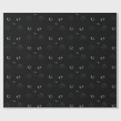 Schwarze Katze Sketch-Porträtmuster Geschenkpapier (Flach)