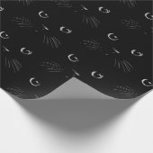 Schwarze Katze Sketch-Porträtmuster Geschenkpapier (Ecke)
