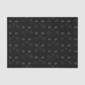 Schwarze Katze Sketch-Porträtmuster Seidenpapier (Vorderseite)