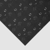 Schwarze Katze Sketch-Porträtmuster Seidenpapier (Ausschnitt)