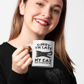 Schwarze Katze Sorry, dass ich spät dran war auf m Kaffeetasse