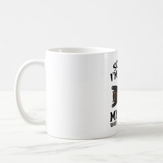 Schwarze Katze Sorry, dass ich spät dran war auf m Kaffeetasse (Links)