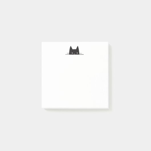 Schwarze Katze späht - 3 mal 3 Post-it-Notiz Post-it Klebezettel (Vorderseite)