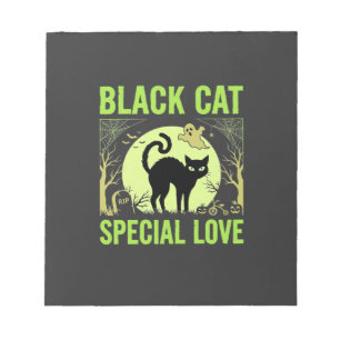 Schwarze Katze Spezielle Liebe Halloween Grafik Notizblock