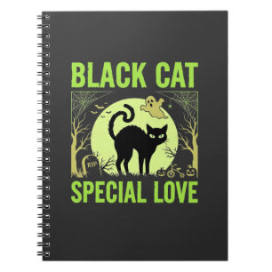 Schwarze Katze Spezielle Liebe Halloween Grafik Notizblock