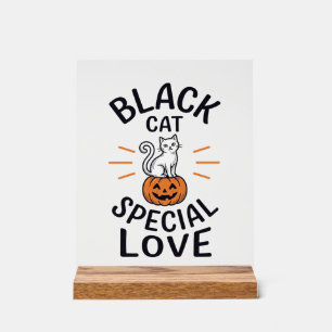 Schwarze Katze spezielle Liebe Halloween-Katze Vek Acrylschild