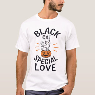 Schwarze Katze spezielle Liebe Halloween-Katze Vek T-Shirt